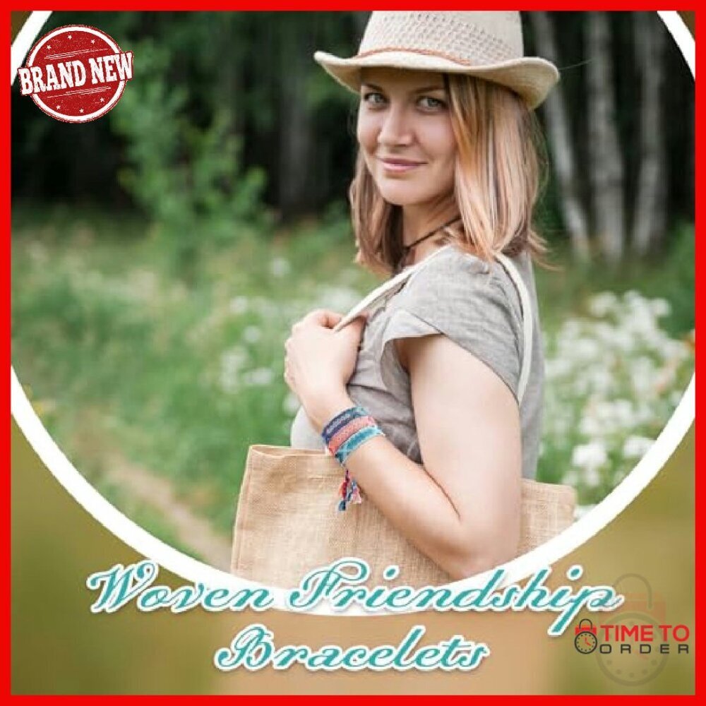 100 Adjustable Woven Friendship Bracelets Set Sliding Knot Closure - Picture 6 of 8